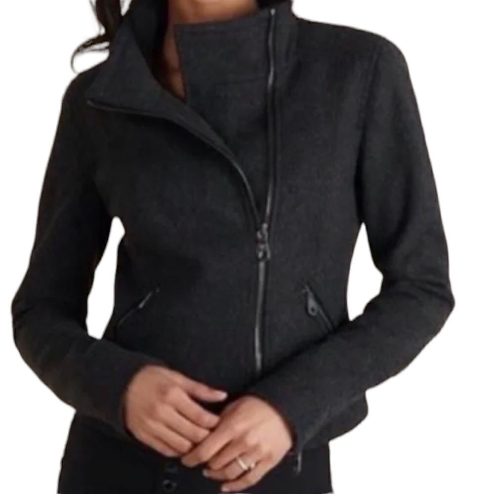MARTIN + OSA Wool Blend Moto
Jacket Dark Grey Size 10 Lined